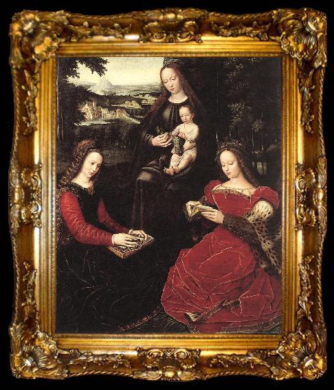 framed  BENSON, Ambrosius Virgin and Child with Saints, ta009-2